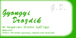 gyongyi drozdik business card